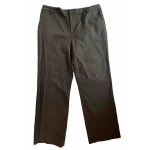 Lauren Ralph Lauren Pants Women 16 Black Chino Wide Leg Mid Rise light Stretch